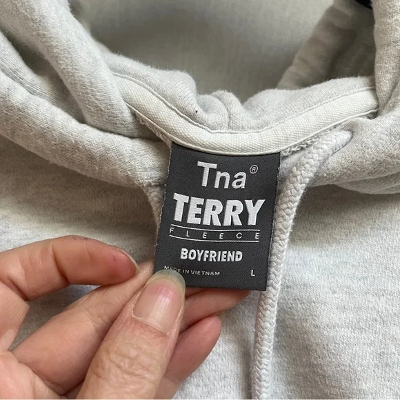 TNA Aritzia Terry Fleece Boyfriend Hoodie Sz L - Picture 5 of 8